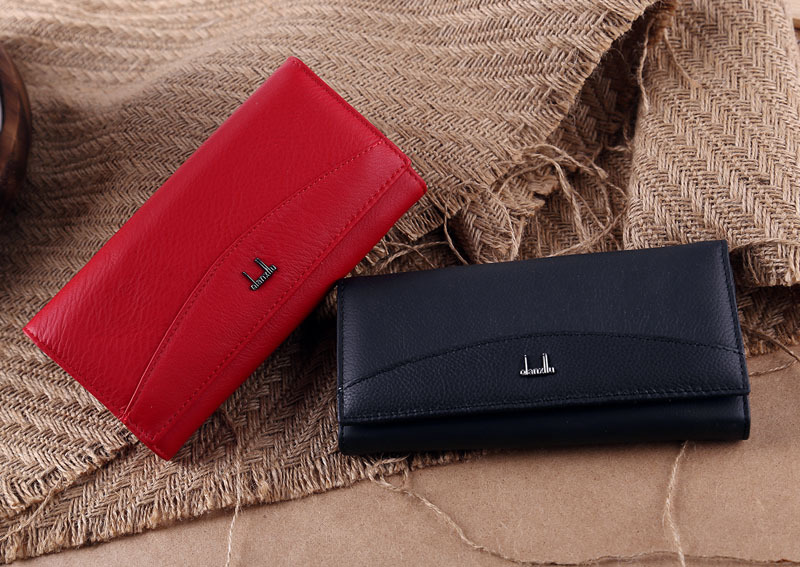 Ladies real leather wallet Ladies baotou layer cowhide long purse classic handbag Chinese red bag wallet Ladies real leather wallet Ladies baotou layer cowhide long purse classic handbag Chinese red bag wallet