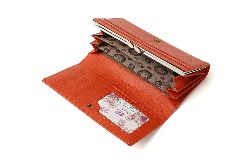 Ladies real leather wallet Ladies baotou layer cowhide long purse classic handbag Chinese red bag wallet Ladies real leather wallet Ladies baotou layer cowhide long purse classic handbag Chinese red bag wallet