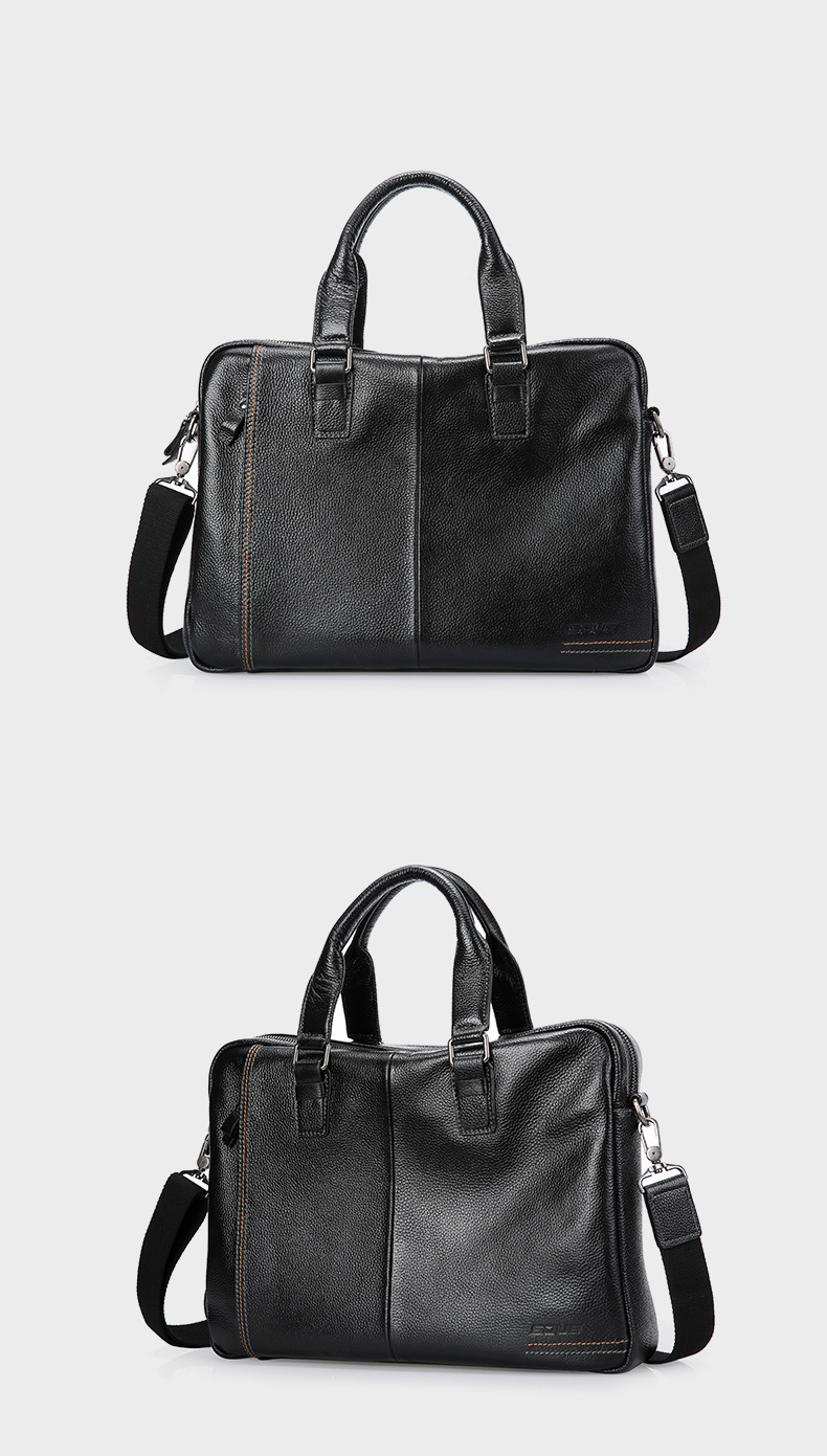 2020 New Men's Handbag Casual Crossbody One Shoulder New Men's Real-Leather Bag Business Briefcase Horizontal Large Size