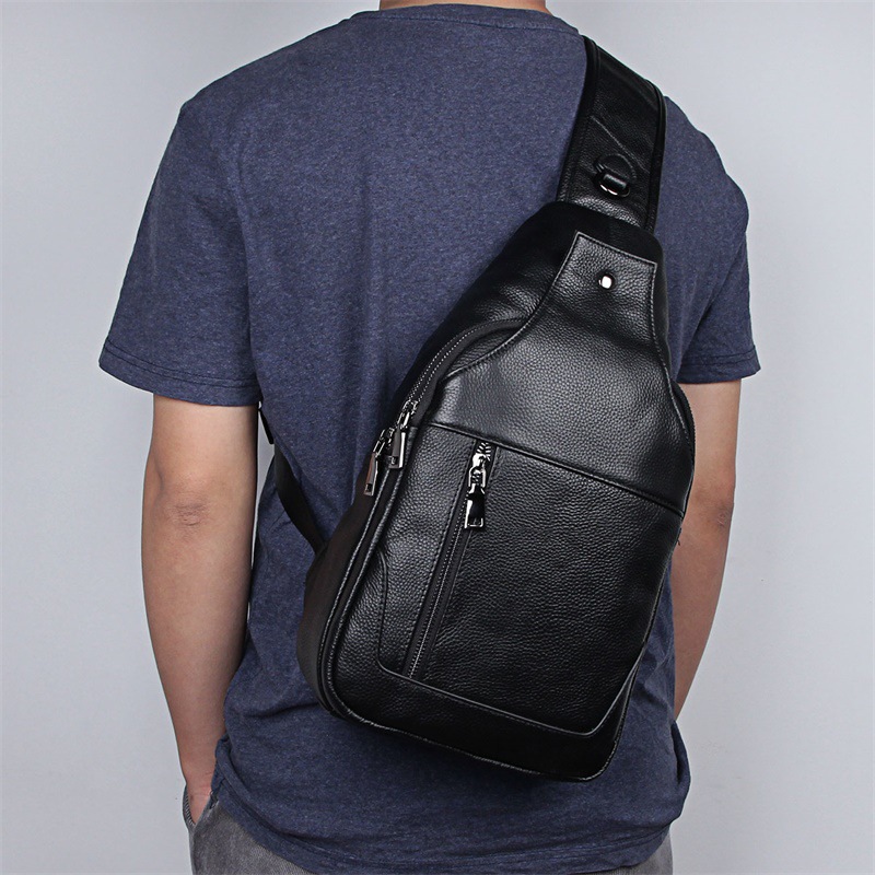 Cross-Border Men's Casual Chest Bag Men's Real Chest Bag Top Layer Leather Classic Korean Style Large Chest Bag 4004l Cross-Border Men's Casual Chest Bag Men's Real Chest Bag Top Layer Leather Classic Korean Style Large Chest Bag 4004l