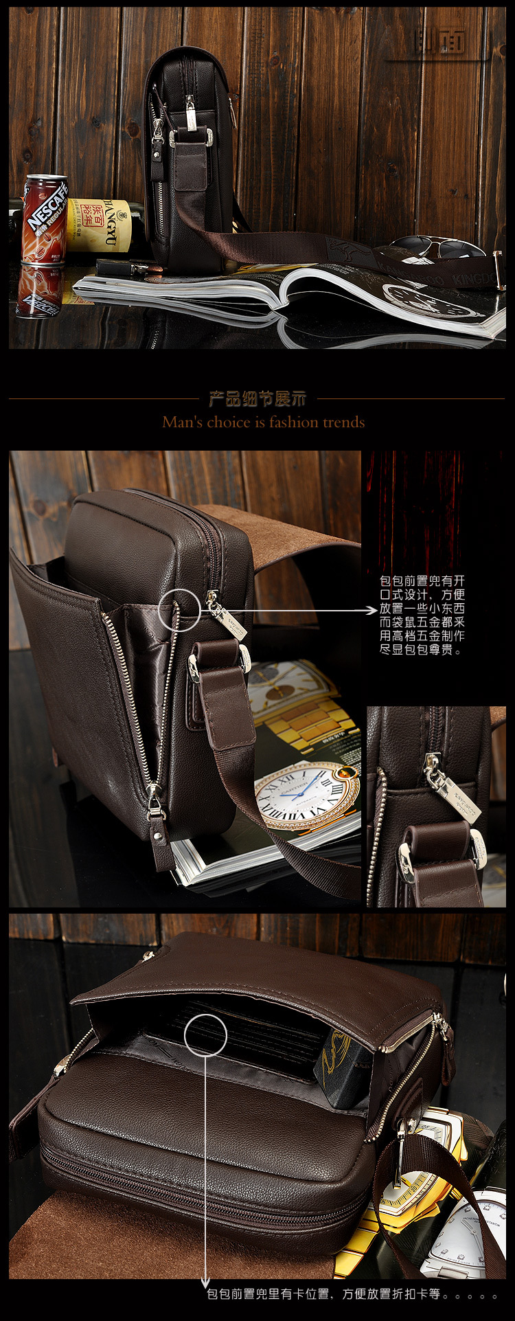Cross-Border New Kangaroo Men's Real-Leather Bag Men's Messenger Bag Shoulder Bag Verticle Leather Men's Business Casual Bag Cross-Border New Kangaroo Men's Real-Leather Bag Men's Messenger Bag Shoulder Bag Verticle Leather Men's Business Casual Bag