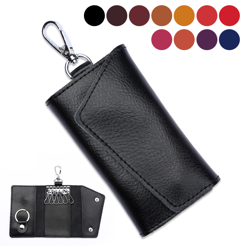 Real leather car key bag manufacturer direct selling men&#039;s multi-function key bag fashion men&#039;s key chain.