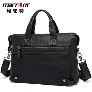 Cross-Border Business [Men's Briefcase] Men's Real-Leather Bag Portfolio 14-Inch Computer Bag Men's Portable One-Shoulder Men
