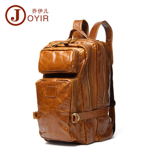 New Men's Real-Leather Bag Korean Style Fashion Casual Men's Backpack First Layer Cowhide Black Computer Backpack New Men's Real-Leather Bag Korean Style Fashion Casual Men's Backpack First Layer Cowhide Black Computer Backpack