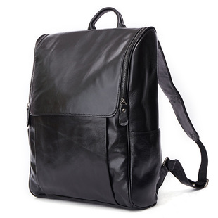 New Men's Real-Leather Bag Korean Style Fashion Casual Men's Backpack First Layer Cowhide Black Computer Backpack New Men's Real-Leather Bag Korean Style Fashion Casual Men's Backpack First Layer Cowhide Black Computer Backpack