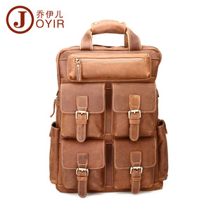 New Men's Real-Leather Bag Korean Style Fashion Casual Men's Backpack First Layer Cowhide Black Computer Backpack New Men's Real-Leather Bag Korean Style Fashion Casual Men's Backpack First Layer Cowhide Black Computer Backpack