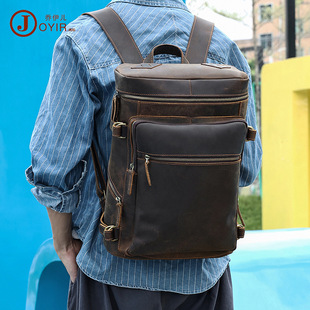 New Men's Real-Leather Bag Korean Style Fashion Casual Men's Backpack First Layer Cowhide Black Computer Backpack New Men's Real-Leather Bag Korean Style Fashion Casual Men's Backpack First Layer Cowhide Black Computer Backpack