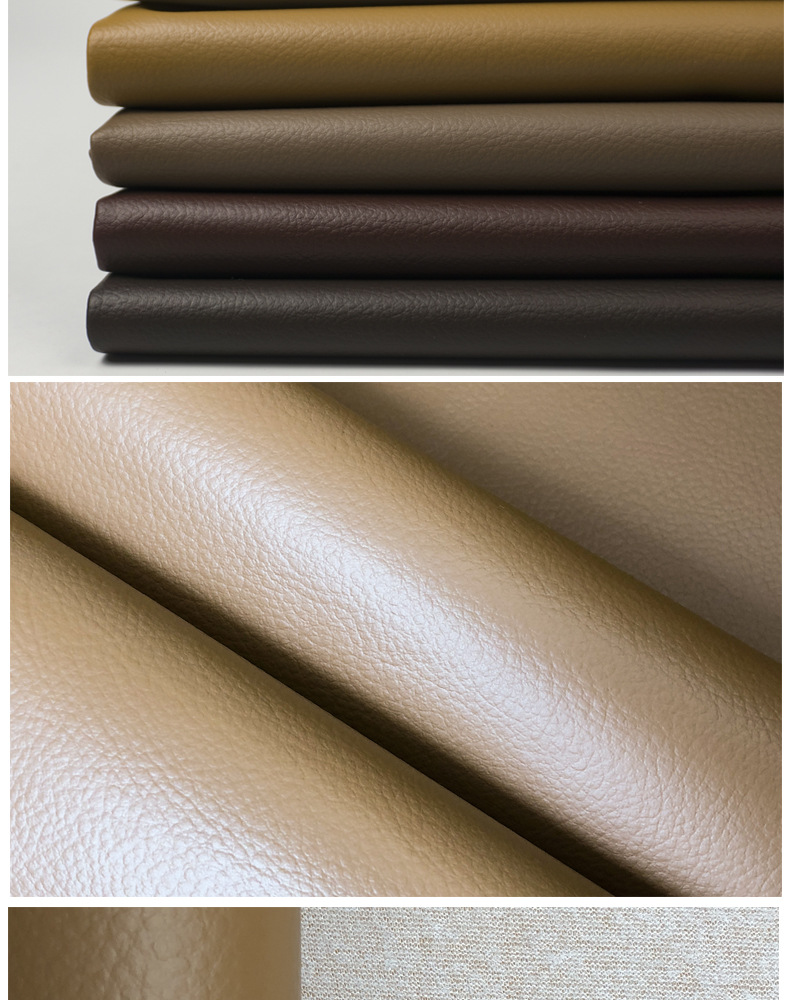 Wholesale Semi-PU Leather Small Lychee Pattern British Standard Flame Retardant Leather Fabric Skin Feeling Sofa Cushion Soft Upholstery and Hard Upholstery Artificial Leather