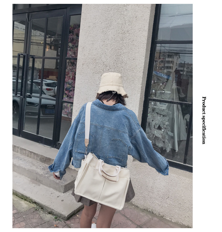 INS Canvas Bag Women's Simple All-Match Multi-Pocket Large Capacity Handbag Messenger Bag Shoulder Bag Women INS Canvas Bag Women's Simple All-Match Multi-Pocket Large Capacity Handbag Messenger Bag Shoulder Bag Women