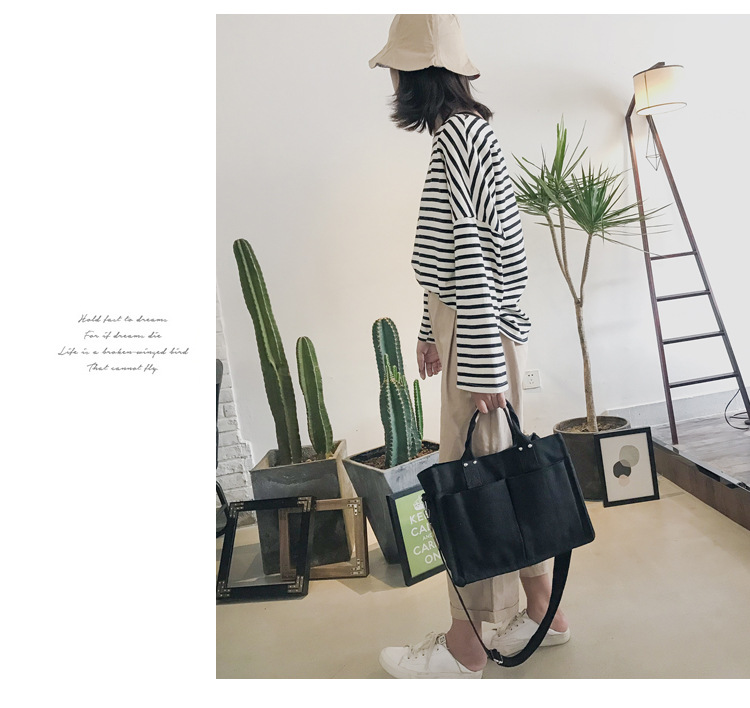 INS Canvas Bag Women's Simple All-Match Multi-Pocket Large Capacity Handbag Messenger Bag Shoulder Bag Women INS Canvas Bag Women's Simple All-Match Multi-Pocket Large Capacity Handbag Messenger Bag Shoulder Bag Women
