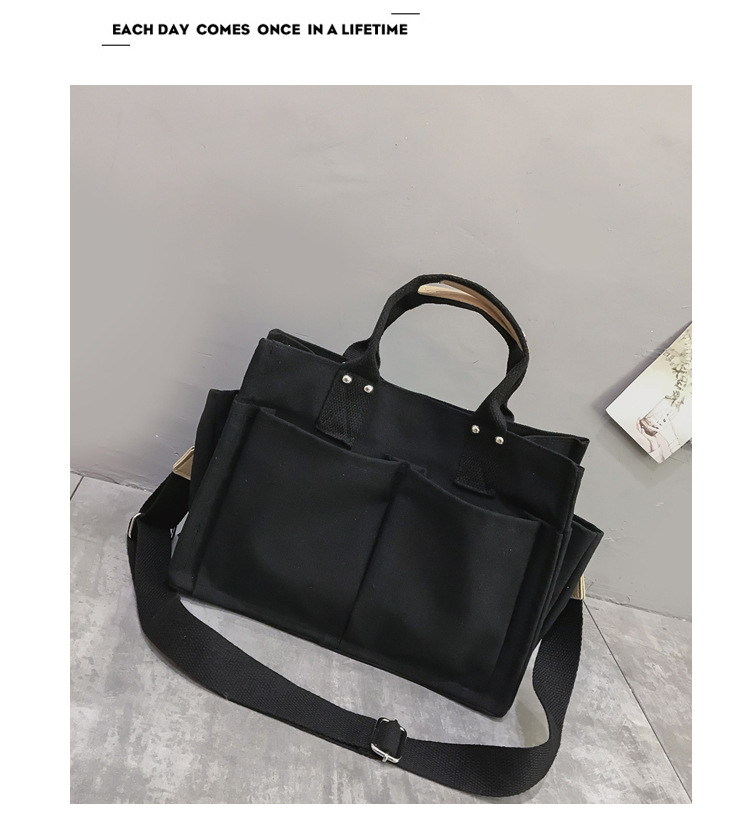 INS Canvas Bag Women's Simple All-Match Multi-Pocket Large Capacity Handbag Messenger Bag Shoulder Bag Women INS Canvas Bag Women's Simple All-Match Multi-Pocket Large Capacity Handbag Messenger Bag Shoulder Bag Women