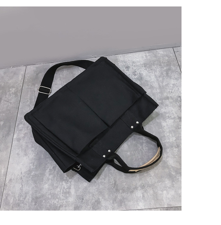 INS Canvas Bag Women's Simple All-Match Multi-Pocket Large Capacity Handbag Messenger Bag Shoulder Bag Women INS Canvas Bag Women's Simple All-Match Multi-Pocket Large Capacity Handbag Messenger Bag Shoulder Bag Women
