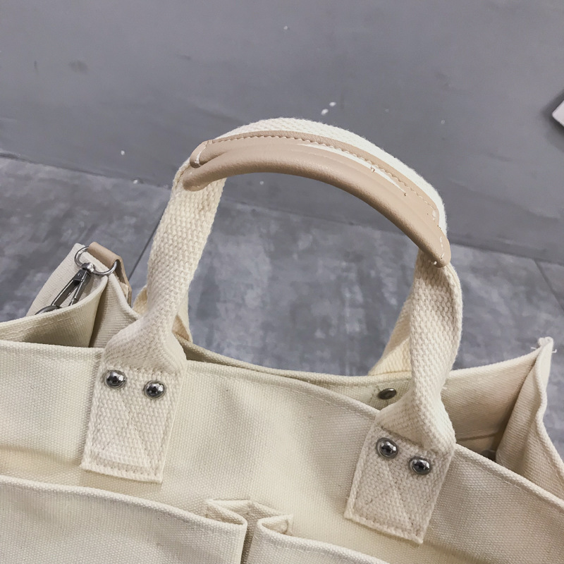 INS Canvas Bag Women's Simple All-Match Multi-Pocket Large Capacity Handbag Messenger Bag Shoulder Bag Women INS Canvas Bag Women's Simple All-Match Multi-Pocket Large Capacity Handbag Messenger Bag Shoulder Bag Women