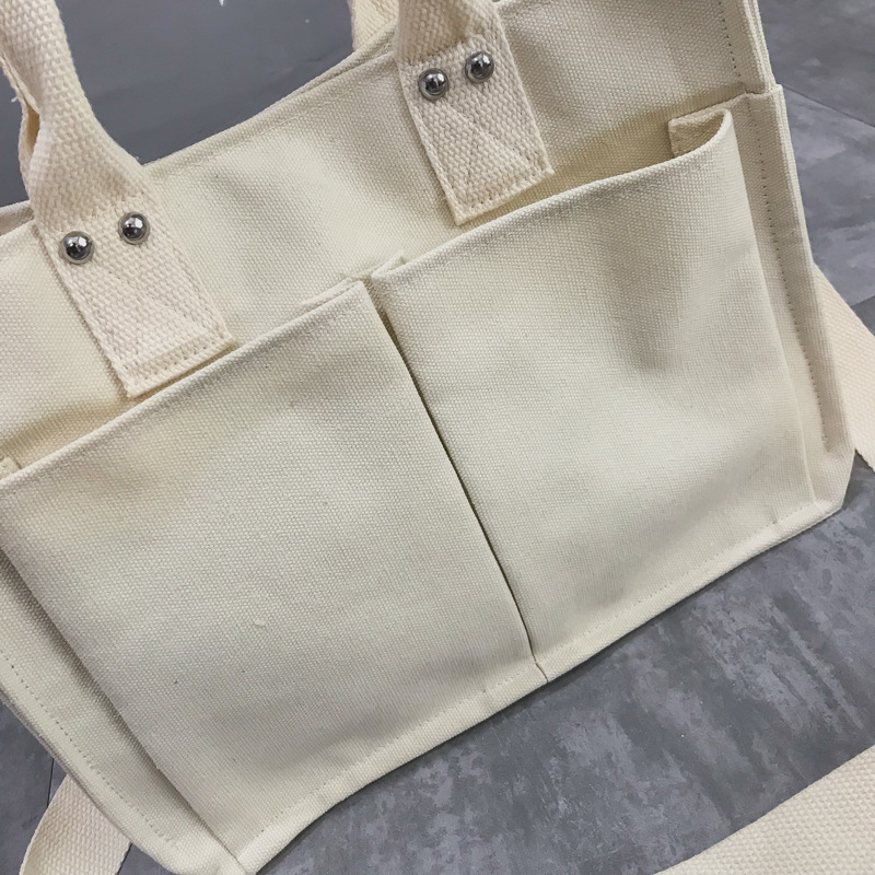 INS Canvas Bag Women's Simple All-Match Multi-Pocket Large Capacity Handbag Messenger Bag Shoulder Bag Women INS Canvas Bag Women's Simple All-Match Multi-Pocket Large Capacity Handbag Messenger Bag Shoulder Bag Women