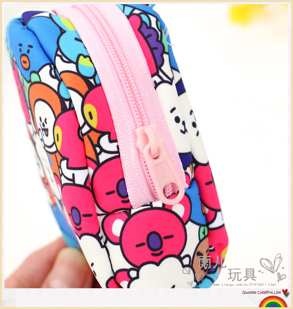 Cute Cartoon Change Purse Wallet Female Mini Korean Key Storage Fabric Canvas Bag Student Purse