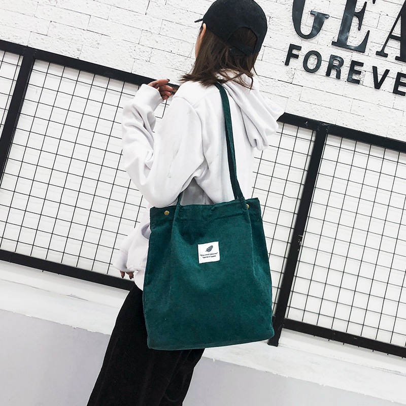 Women&#039;s Bag 2018 Summer Artistic Hipster Velvet Canvas Bag Simple Cool Girl&#039;s Portable Shoulder Bag Generation Hair