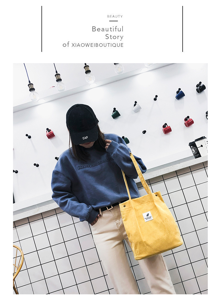 Women's Bag 2018 Summer Artistic Hipster Velvet Canvas Bag Simple Cool Girl's Portable Shoulder Bag Generation Hair Women's Bag 2018 Summer Artistic Hipster Velvet Canvas Bag Simple Cool Girl's Portable Shoulder Bag Generation Hair