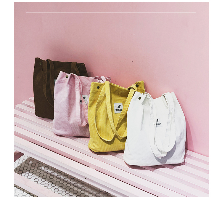 Women's Bag 2018 Summer Artistic Hipster Velvet Canvas Bag Simple Cool Girl's Portable Shoulder Bag Generation Hair Women's Bag 2018 Summer Artistic Hipster Velvet Canvas Bag Simple Cool Girl's Portable Shoulder Bag Generation Hair