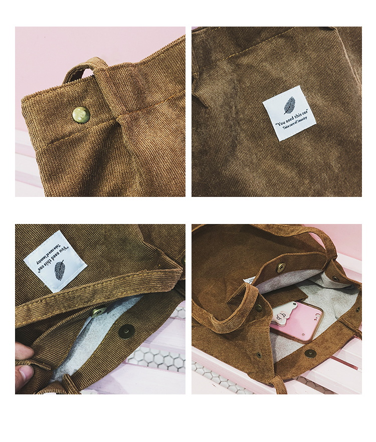 Women's Bag 2018 Summer Artistic Hipster Velvet Canvas Bag Simple Cool Girl's Portable Shoulder Bag Generation Hair Women's Bag 2018 Summer Artistic Hipster Velvet Canvas Bag Simple Cool Girl's Portable Shoulder Bag Generation Hair