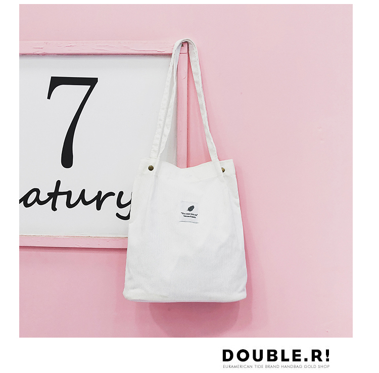 Women's Bag 2018 Summer Artistic Hipster Velvet Canvas Bag Simple Cool Girl's Portable Shoulder Bag Generation Hair Women's Bag 2018 Summer Artistic Hipster Velvet Canvas Bag Simple Cool Girl's Portable Shoulder Bag Generation Hair