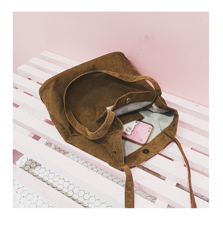 Women's Bag 2018 Summer Artistic Hipster Velvet Canvas Bag Simple Cool Girl's Portable Shoulder Bag Generation Hair Women's Bag 2018 Summer Artistic Hipster Velvet Canvas Bag Simple Cool Girl's Portable Shoulder Bag Generation Hair