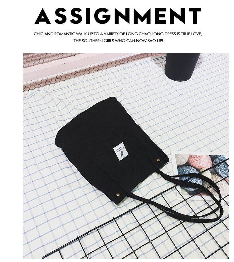 Women's Bag 2018 Summer Artistic Hipster Velvet Canvas Bag Simple Cool Girl's Portable Shoulder Bag Generation Hair Women's Bag 2018 Summer Artistic Hipster Velvet Canvas Bag Simple Cool Girl's Portable Shoulder Bag Generation Hair