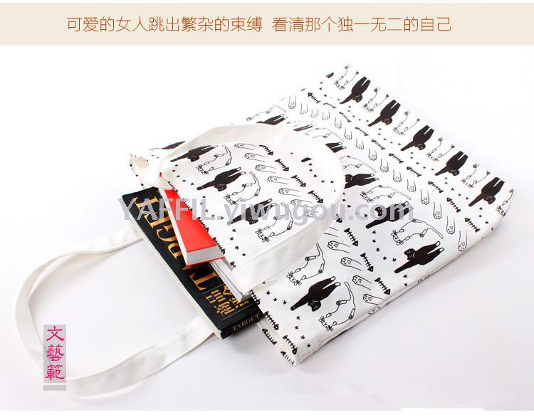2017 new pure cotton canvas bag female bag pure natural canvas students bag single shoulder bag shopping mummy bag.