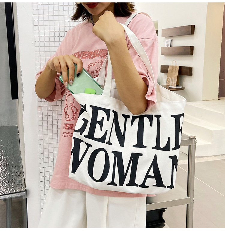 Bag Women's New Women's Bag Fashion Printing Letter Canvas Bag Shoulder Tote Bag Portable Shopping Canvas Bag Bag Women's New Women's Bag Fashion Printing Letter Canvas Bag Shoulder Tote Bag Portable Shopping Canvas Bag
