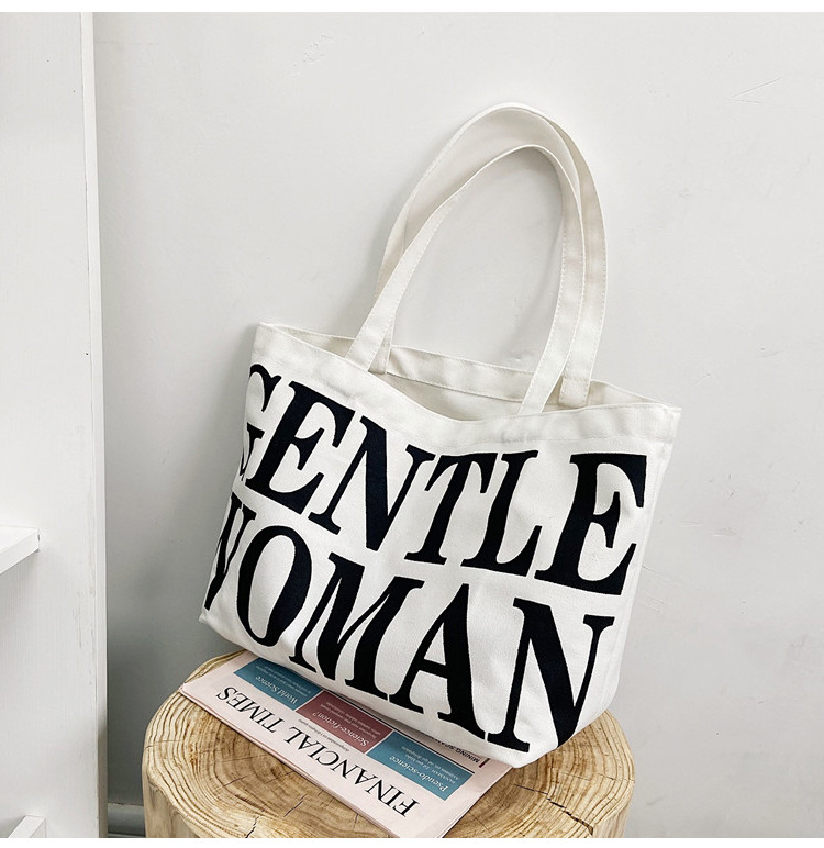 Bag Women's New Women's Bag Fashion Printing Letter Canvas Bag Shoulder Tote Bag Portable Shopping Canvas Bag Bag Women's New Women's Bag Fashion Printing Letter Canvas Bag Shoulder Tote Bag Portable Shopping Canvas Bag