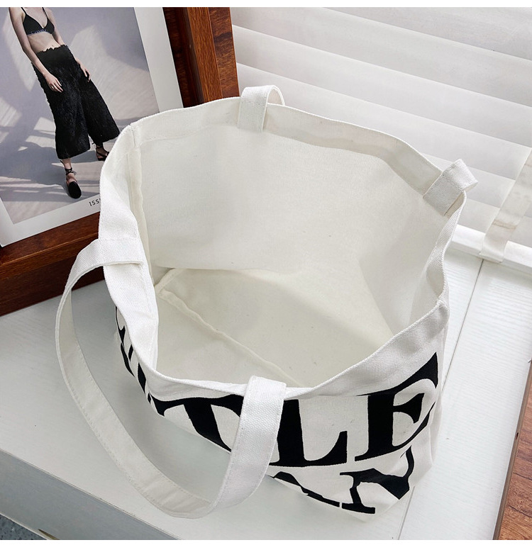 Bag Women's New Women's Bag Fashion Printing Letter Canvas Bag Shoulder Tote Bag Portable Shopping Canvas Bag Bag Women's New Women's Bag Fashion Printing Letter Canvas Bag Shoulder Tote Bag Portable Shopping Canvas Bag