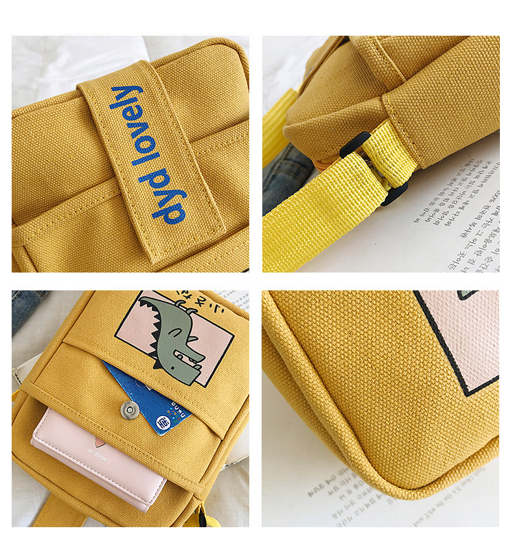 Korean Ins College Style Girl Canvas Bag Japanese Style Students Literary Crossbody Bag Cute Sesame Street Shoulder Bag Korean Ins College Style Girl Canvas Bag Japanese Style Students Literary Crossbody Bag Cute Sesame Street Shoulder Bag