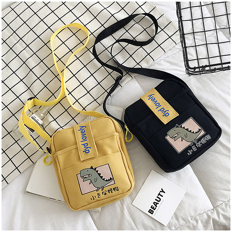 Korean Ins College Style Girl Canvas Bag Japanese Style Students Literary Crossbody Bag Cute Sesame Street Shoulder Bag Korean Ins College Style Girl Canvas Bag Japanese Style Students Literary Crossbody Bag Cute Sesame Street Shoulder Bag