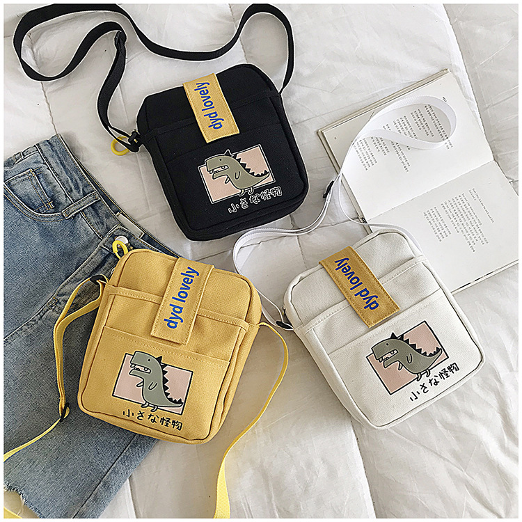 Korean Ins College Style Girl Canvas Bag Japanese Style Students Literary Crossbody Bag Cute Sesame Street Shoulder Bag Korean Ins College Style Girl Canvas Bag Japanese Style Students Literary Crossbody Bag Cute Sesame Street Shoulder Bag