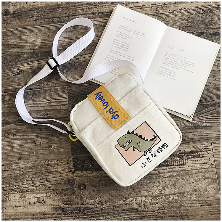 Korean Ins College Style Girl Canvas Bag Japanese Style Students Literary Crossbody Bag Cute Sesame Street Shoulder Bag Korean Ins College Style Girl Canvas Bag Japanese Style Students Literary Crossbody Bag Cute Sesame Street Shoulder Bag