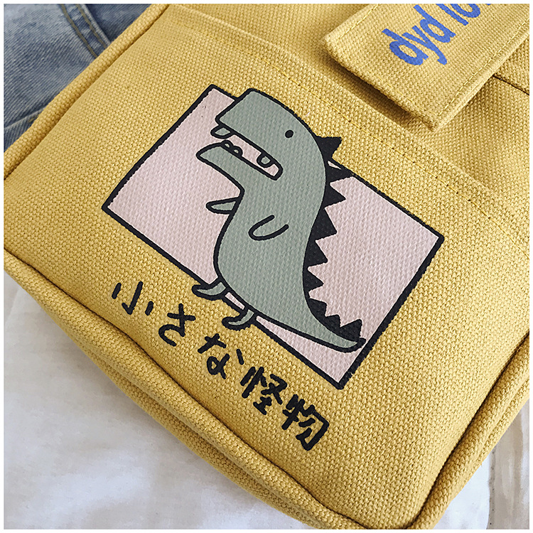Korean Ins College Style Girl Canvas Bag Japanese Style Students Literary Crossbody Bag Cute Sesame Street Shoulder Bag Korean Ins College Style Girl Canvas Bag Japanese Style Students Literary Crossbody Bag Cute Sesame Street Shoulder Bag