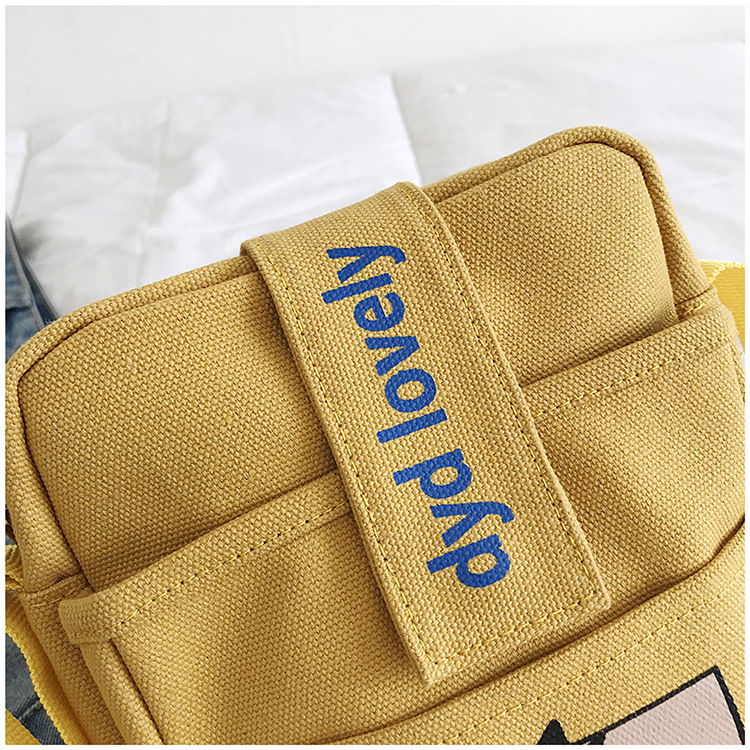 Korean Ins College Style Girl Canvas Bag Japanese Style Students Literary Crossbody Bag Cute Sesame Street Shoulder Bag Korean Ins College Style Girl Canvas Bag Japanese Style Students Literary Crossbody Bag Cute Sesame Street Shoulder Bag