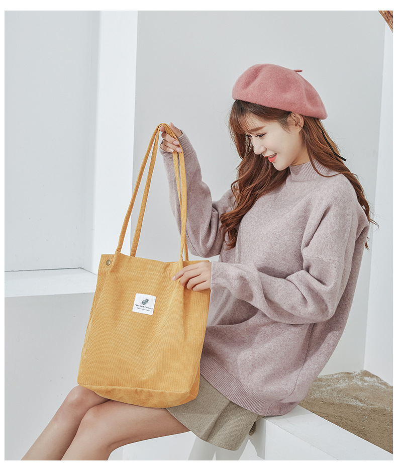Korean Style Crossbody Single Shoulder Student's Canvas Bag Women's Storage Shoulder Bag Large Capacity Retro Corduroy Literary Shoulder Bag Korean Style Crossbody Single Shoulder Student's Canvas Bag Women's Storage Shoulder Bag Large Capacity Retro Corduroy Literary Shoulder Bag