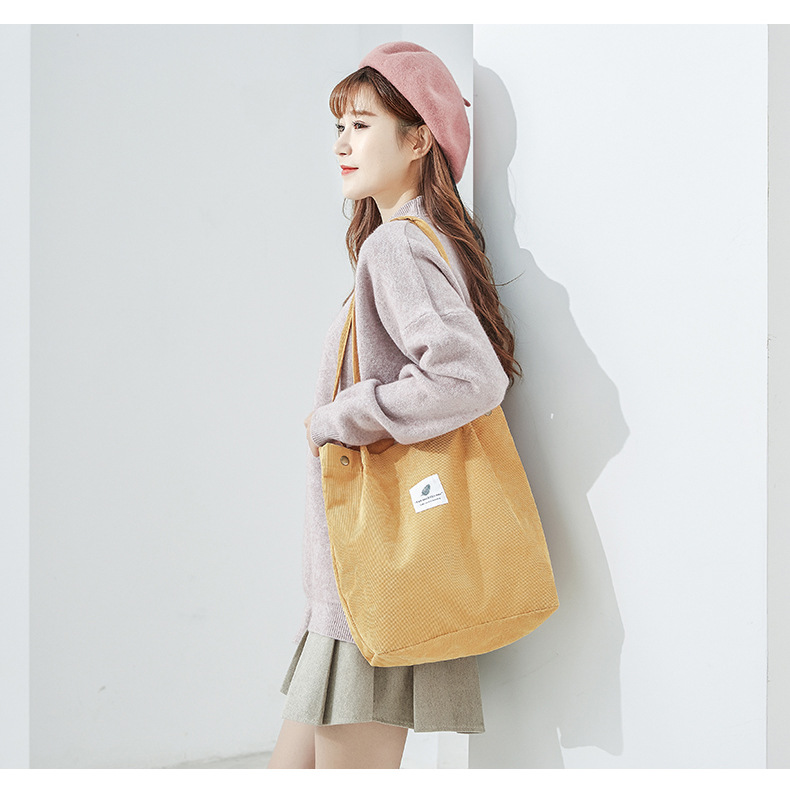 Korean Style Crossbody Single Shoulder Student's Canvas Bag Women's Storage Shoulder Bag Large Capacity Retro Corduroy Literary Shoulder Bag Korean Style Crossbody Single Shoulder Student's Canvas Bag Women's Storage Shoulder Bag Large Capacity Retro Corduroy Literary Shoulder Bag