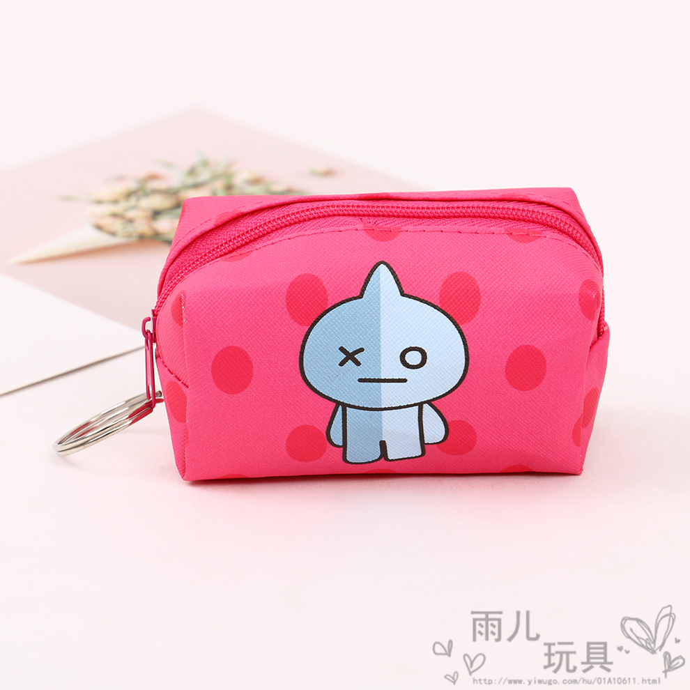 Korean Ins Cartoon Girl Coin Purse Female Cute Portable Student Change Small Canvas Bag Zipper Bag