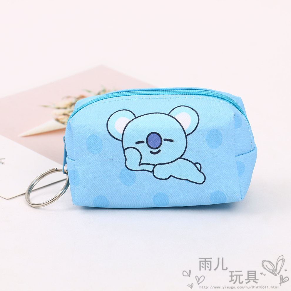 Korean Ins Cartoon Girl Coin Purse Female Cute Portable Student Change Small Canvas Bag Zipper Bag