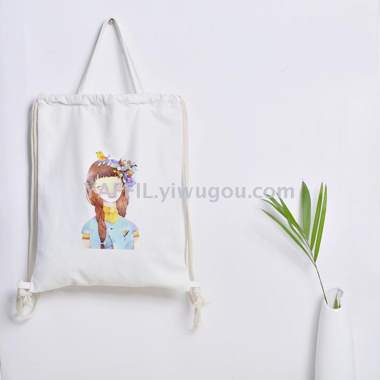 environmental bags canvas bag South Korea small and fresh and simple student canvas bag of double shoulder hand.
