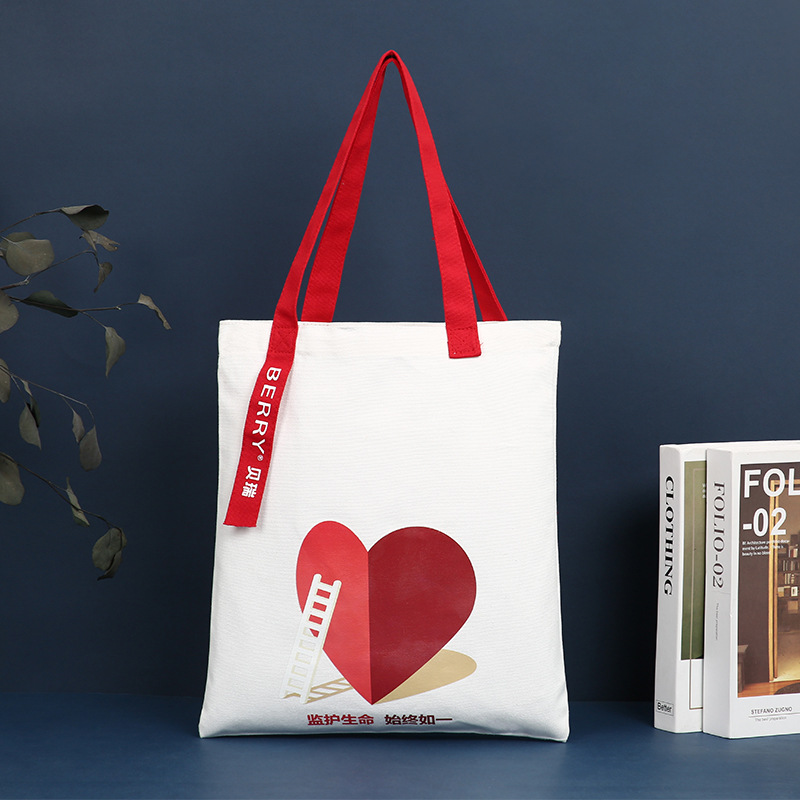 Canvas Bag Customized Logo Shopping Advertising Portable All Cotton Bag Spot Blank Simple Canvas Bag Canvas Bag Customized