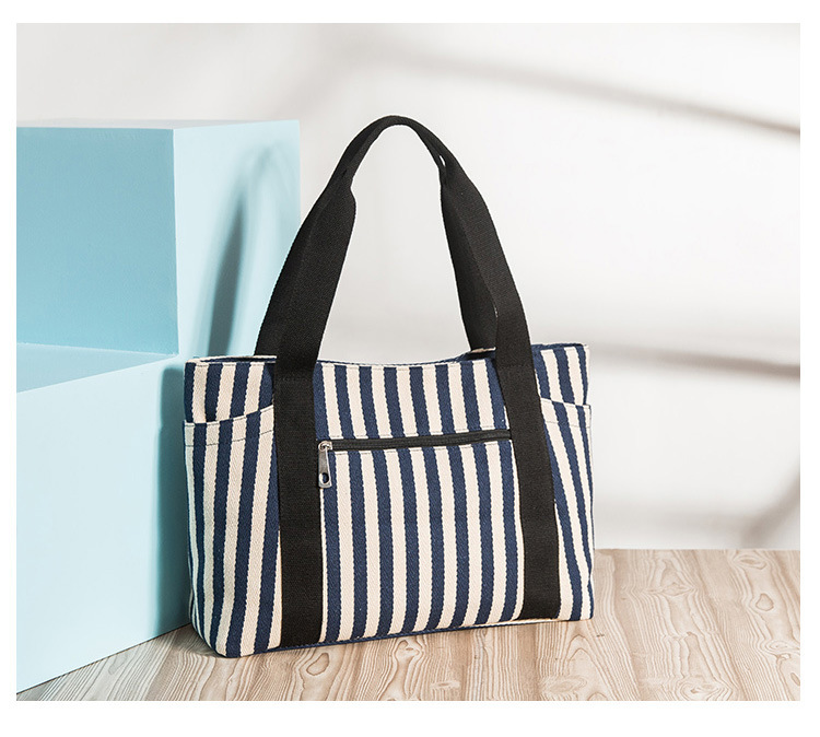 in Europe and America Women's Fashion Handbag Striped Canvas Bag Women's Shoulder Bag Tote Mummy Canvas Bag Big Bag in Europe and America Women's Fashion Handbag Striped Canvas Bag Women's Shoulder Bag Tote Mummy Canvas Bag Big Bag