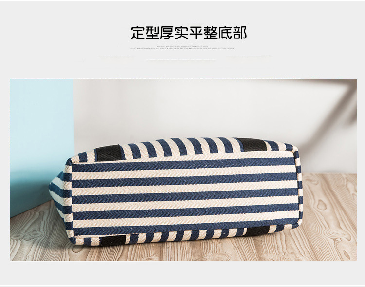 in Europe and America Women's Fashion Handbag Striped Canvas Bag Women's Shoulder Bag Tote Mummy Canvas Bag Big Bag in Europe and America Women's Fashion Handbag Striped Canvas Bag Women's Shoulder Bag Tote Mummy Canvas Bag Big Bag