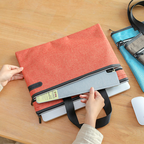 Canvas Bag Handbag Information Bag Business Zipper Multi-Layer Men&#039;s and Women&#039;s Office Bag Large Capacity Buggy Bag Briefcase