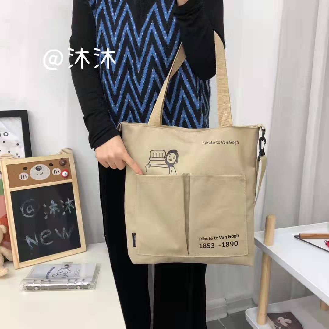 2022 New Korean Style High Quality Canvas Bag Shoulder Bag Casual Tote Bag Student Fashion Shoulder Messenger Bag