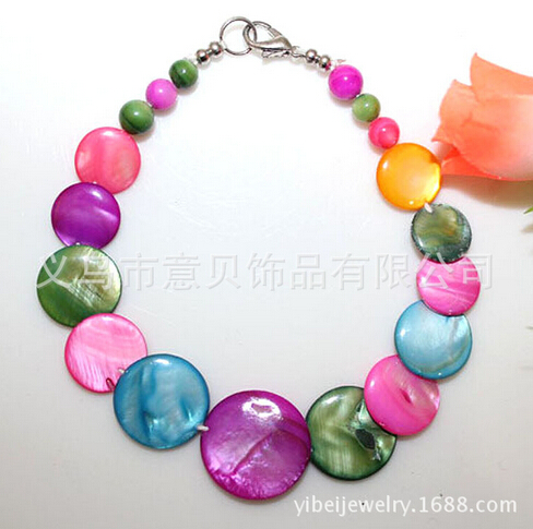 [YiBei coral]  natural shell bracelet Shell Beads Bracelet wholesale stacked wafer wear