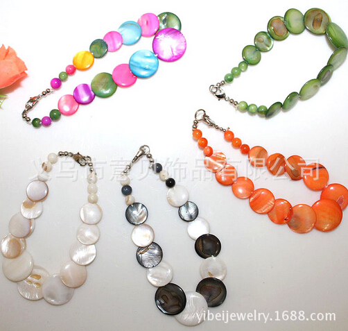 [YiBei coral]  natural shell bracelet Shell Beads Bracelet wholesale stacked wafer wear