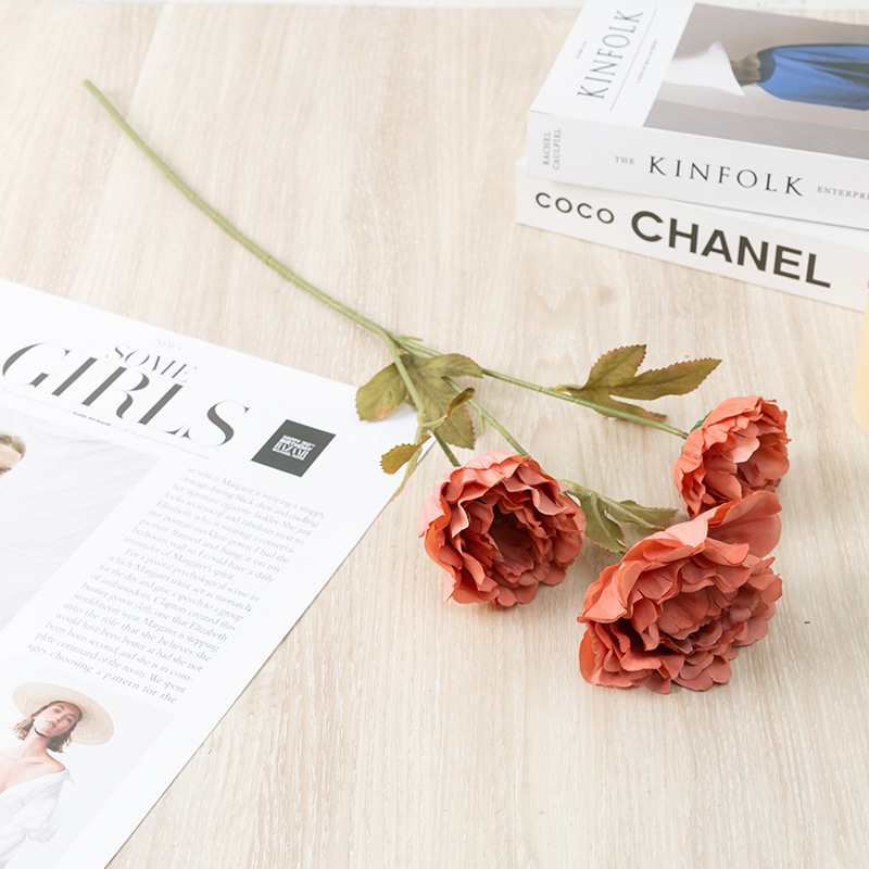 Simulation Prickly Pear Peony Wedding Wedding Hall Ceiling Flower Wall Background Wall Ornamental Flower Home Decoration Table Flower