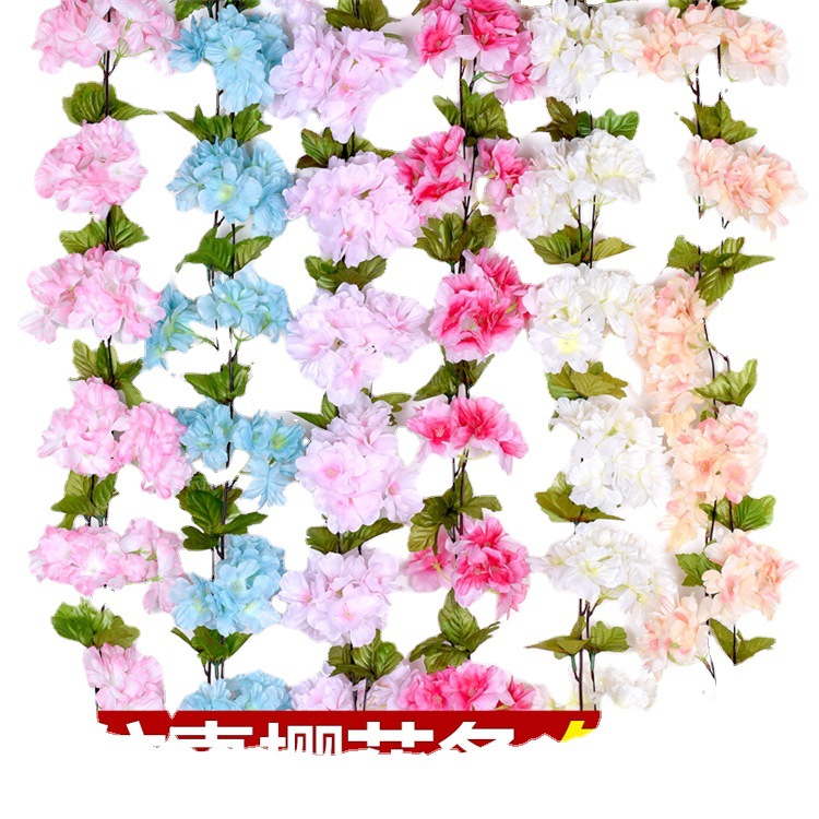 Flower String CrossBorder HANAFUJI Wedding Celebration Living Room Layout Ceiling Fake Flower and Decorative Flower